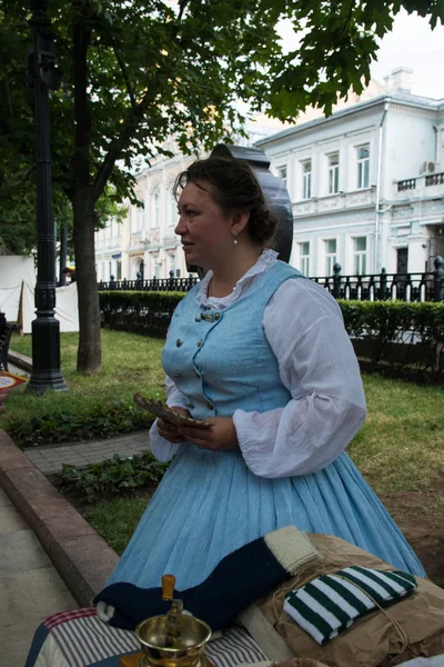 Moskova, Rusya - Haziran 2019: Tarihi festival Times ve çağlar. Yaşamın ve savaşların yeniden inşası. — Stok fotoğraf