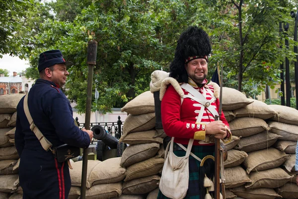 Moskau, Russland - Juni 2019: historische Festzeiten und Epochen. Wiederaufbau von Leben und Kriegen. lizenzfreie Stockbilder