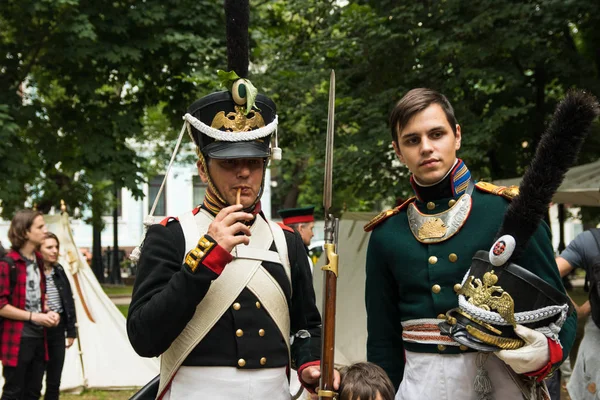 Moskova, Rusya - Haziran 2019: Tarihi festival Times ve çağlar. Yaşamın ve savaşların yeniden inşası. — Stok fotoğraf