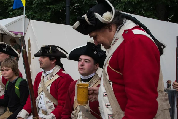 Moskau, Russland - Juni 2019: historische Festzeiten und Epochen. Wiederaufbau von Leben und Kriegen. Stockbild