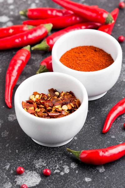 Whole chili pepper, flakes, powder, hot spicy seasoning for dishes