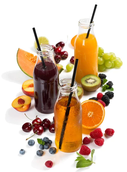 Färsk Juice Mix Sommaren Frukter Och Bär — Stockfoto