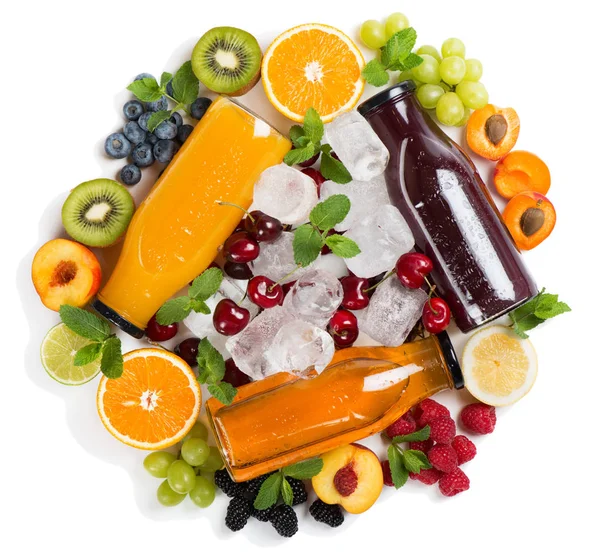 Veelkleurige Zomer Fruit Bessen Sappen Ijs — Stockfoto