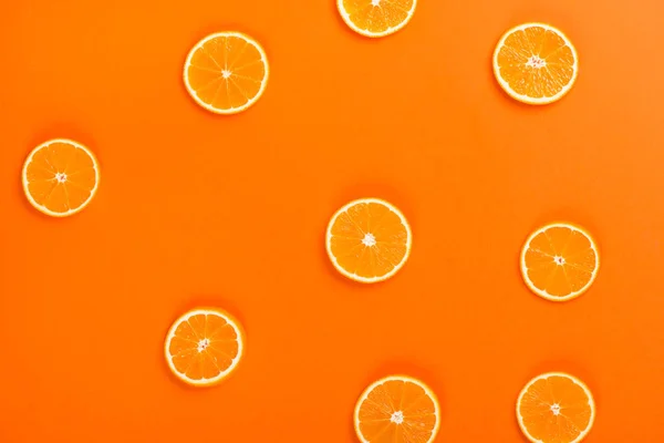 Fruta de laranja cortada, vista superior . — Fotografia de Stock