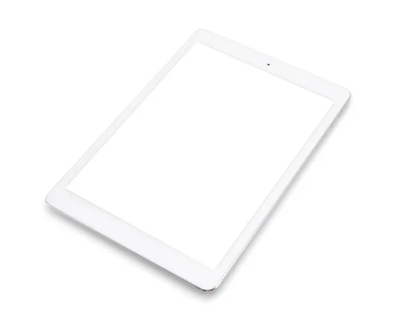 Beyaz arka plan üzerinde beyaz tablet bilgisayarda