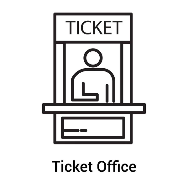 Ticket Office Pictogram Vector Geïsoleerd Witte Achtergrond Voor Web Mobiele — Stockvector