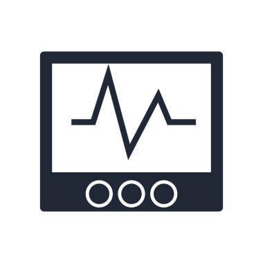 Web ve mobil uygulaması tasarımı, kardiyogram logo kavramı için beyaz arka plan üzerinde izole kardiyogram simge vektör