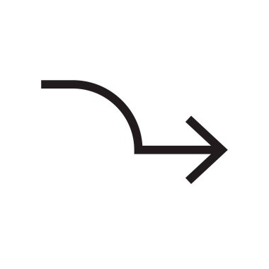 Sağ ok simge vektör web ve mobil uygulaması tasarımı, sağ ok logo kavramı için izole üzerinde beyaz arka plan