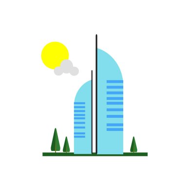 Burj al Arap simge vektör web ve mobil uygulaması tasarımı, Burj al arab logo kavramı için izole üzerinde beyaz arka plan
