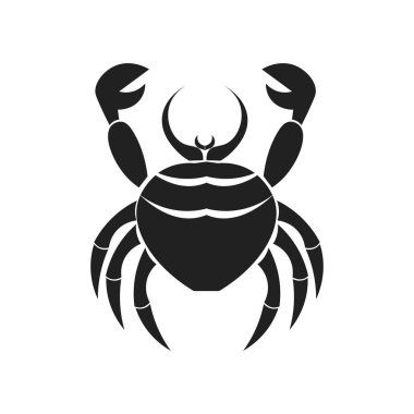 Web ve mobil uygulaması tasarımı, yengeç logo kavramı için beyaz arka plan üzerinde izole simge vektör yengeç