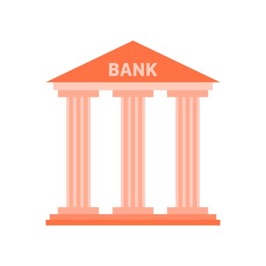 Web ve mobil uygulaması tasarım, banka logo kavramı için beyaz arka plan üzerinde izole banka simge vektör