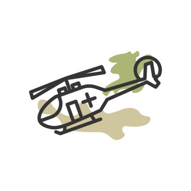 Helikopter simge vektör web ve mobil uygulaması tasarımı, helikopter logo kavramı için izole üzerinde beyaz arka plan