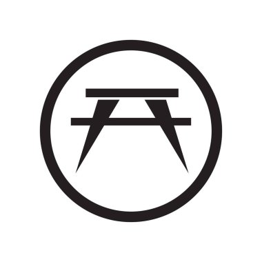 Piknik işareti simgesi üzerinde izole beyaz arka plan web ve mobil uygulaması tasarımı, piknik işareti logo kavramı için vektör