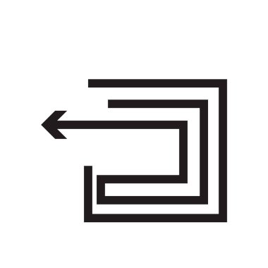 Sol ok simge vektör web ve mobil uygulaması tasarımı, sol ok logo kavramı için izole üzerinde beyaz arka plan