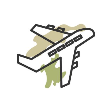 Web ve mobil uygulaması tasarımı, uçak logo kavramı için beyaz arka plan üzerinde izole uçak simge vektör