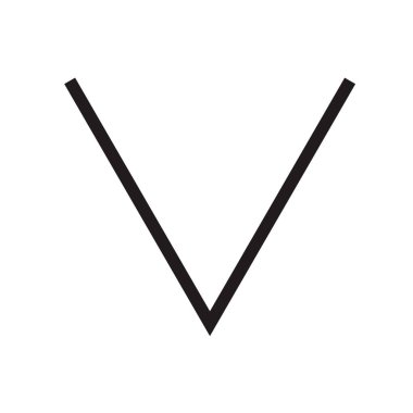 Ok simge vektör web ve mobil uygulaması tasarım, aşağı ok logo kavramı için beyaz arka plan üzerinde izole