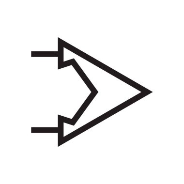 Sağ ok simge vektör web ve mobil uygulaması tasarımı, sağ ok logo kavramı için izole üzerinde beyaz arka plan