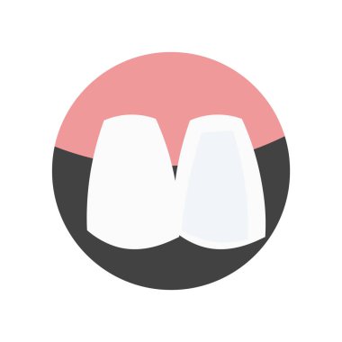 Web ve mobil uygulaması tasarımı, diş logo kavramı için beyaz arka plan üzerinde izole dişler simge vektör