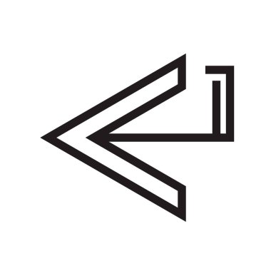 Sol ok simge vektör web ve mobil uygulaması tasarımı, sol ok logo kavramı için izole üzerinde beyaz arka plan