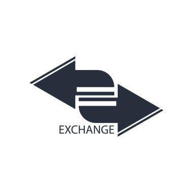 Web ve mobil uygulaması tasarım, Exchange logo kavramı için beyaz arka plan üzerinde izole Exchange simge vektör