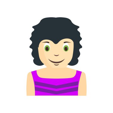 Kız çocuk avatar simge vektör web ve mobil uygulaması tasarımı, kız çocuk avatar logo kavramı üzerinde izole beyaz arka plan