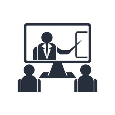 Web ve mobil uygulaması tasarımı, Online eğitim logo kavramı için beyaz arka plan üzerinde izole simge vektör Eğitim Online