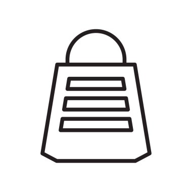 Alışveriş çantası simge vektör web ve mobil uygulaması tasarım, alışveriş çantası logo kavramı için izole üzerinde beyaz arka plan