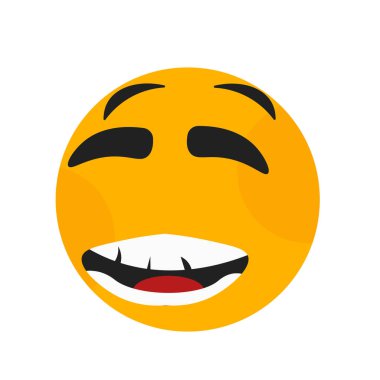 Kızgın gülümseme simge vektör web ve mobil uygulaması tasarımı, kızgın gülümseme logo kavramı için izole üzerinde beyaz arka plan