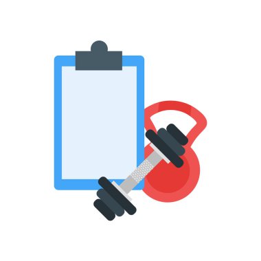 Web ve mobil uygulaması tasarımı, egzersiz logo kavramı için beyaz arka plan üzerinde izole iş simge vektör