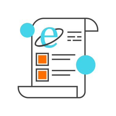 Web ve mobil uygulaması tasarımı, tarayıcı logo kavramı için beyaz arka plan üzerinde izole tarayıcı simge vektör