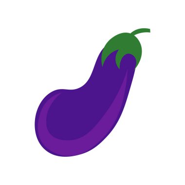 Web ve mobil uygulaması tasarımı, patlıcan logo kavramı için beyaz arka plan üzerinde izole patlıcan simge vektör