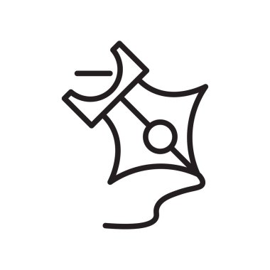 Dolma kalem simgesi üzerinde izole beyaz arka plan web ve mobil uygulaması tasarım, dolma kalem logo kavramı için vektör