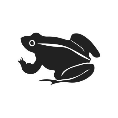 Web ve mobil uygulaması tasarımı, kurbağa logo kavramı için beyaz arka plan üzerinde izole kurbağa simge vektör