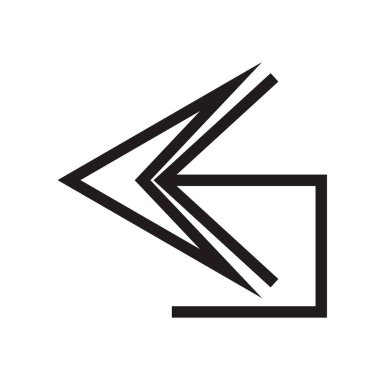 Sol ok simge vektör web ve mobil uygulaması tasarımı, sol ok logo kavramı için izole üzerinde beyaz arka plan