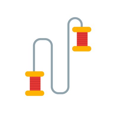 Atlama ipi simge vektör web ve mobil uygulaması tasarımı, atlama ipi logo kavramı üzerinde izole beyaz arka plan