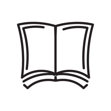 Kitap simgesini vektör web ve mobil uygulaması tasarımı, logo kavramı kitap için izole üzerinde beyaz arka plan