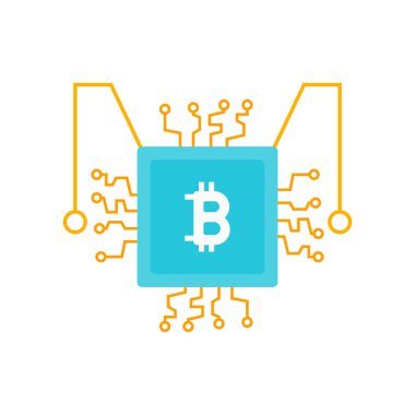 Web ve mobil uygulaması tasarımı, Cpu logo kavramı için beyaz arka plan üzerinde izole Cpu simge vektör