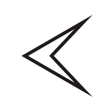 Sol ok simge vektör web ve mobil uygulaması tasarımı, sol ok logo kavramı için izole üzerinde beyaz arka plan