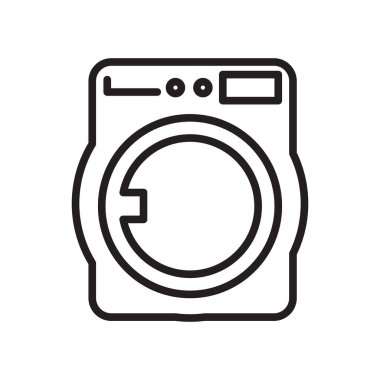 Web ve mobil uygulaması tasarımı, Çamaşırhane logo kavramı için beyaz arka plan üzerinde izole Çamaşırhane simge vektör