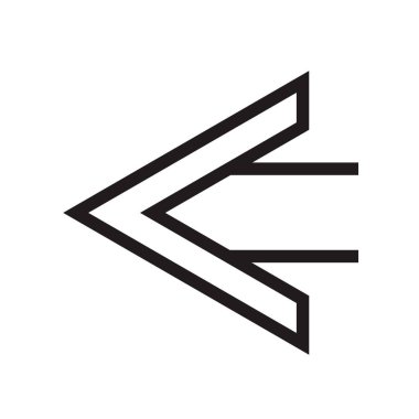 Sol ok simge vektör web ve mobil uygulaması tasarımı, sol ok logo kavramı için izole üzerinde beyaz arka plan