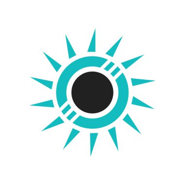 Güneş patlaması simge vektör web ve mobil uygulaması tasarımı, güneş patlaması logo kavramı üzerinde izole beyaz arka plan