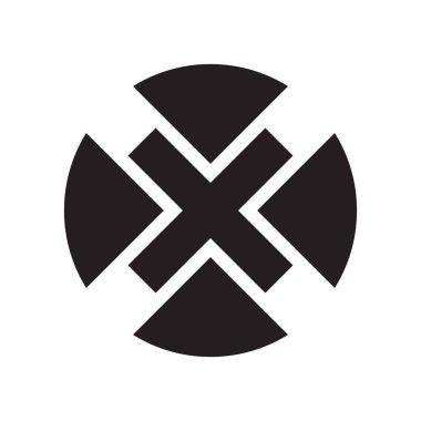 Web ve mobil uygulaması tasarım için beyaz arka plan üzerinde izole simge vektör çapraz logo kavramı