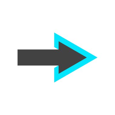 Sağ ok simge vektör web ve mobil uygulaması tasarımı, sağ ok logo kavramı için izole üzerinde beyaz arka plan