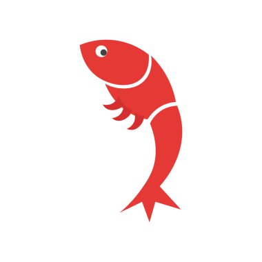 Web ve mobil uygulaması tasarım, karides logo kavramı için beyaz arka plan üzerinde izole karides simge vektör