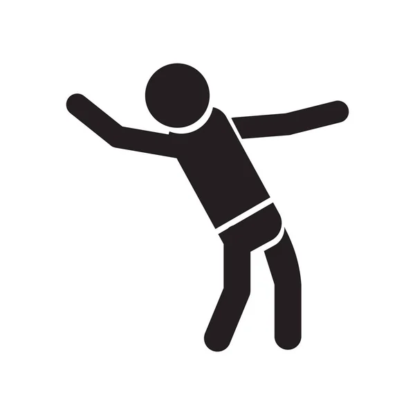 Чоловік Танцює Силует Іконка Вектор Ізольовано Білому Тлі Вашого Веб — стоковий вектор