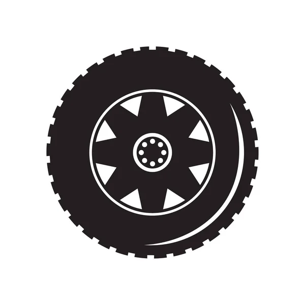 Web およびモバイル アプリのデザイン タイヤのロゴのコンセプトのための白い背景に分離されたタイヤのアイコン ベクトル — ストックベクタ