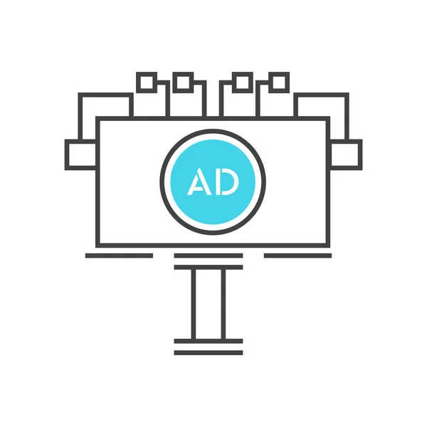 Billboard Pictogram Vector Geïsoleerd Witte Achtergrond Voor Web Mobiele App — Stockvector