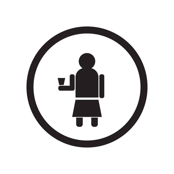 Vecteur Icônes Woman Holding Cup Isolé Sur Fond Blanc Pour — Image vectorielle