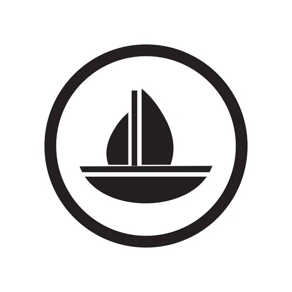 Web およびモバイル アプリ設計 帆船の看板ロゴのコンセプトのための白い背景で隔離のセーリング ボート符号アイコン ベクトル — ストックベクタ