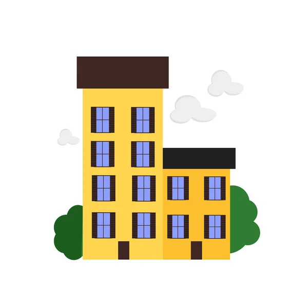 Web とモバイル アプリの設計アパートのロゴのコンセプト 白い背景で隔離のアパートのアイコン ベクトル — ストックベクタ
